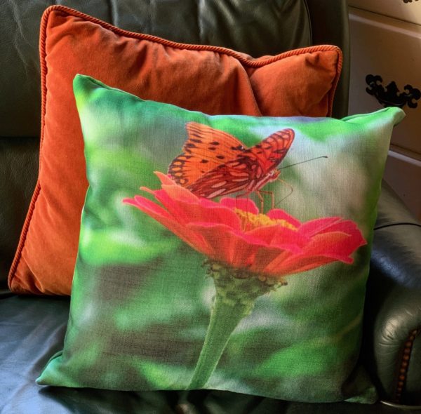 Gorgeous Gulf Flitillary Butterfly Pillow
