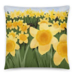 Daffodil Art on Square Pillow